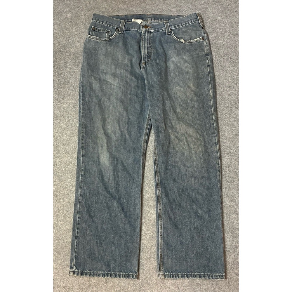 Carhartt 101483 Relaxed Fit Straight Leg Jeans Men Tag 36x30 Fits 34x30 Workwear